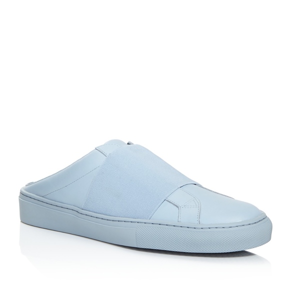 Via Spiga Shoes - New VIA SPIGA Steele Blue Leather SlipOn Sneakers